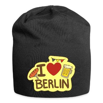 Ich liebe Berlin - Jersey-Beanie - Schwarz - Vorne