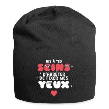 Sag deinen Brüsten Humor Paar - Jersey-Beanie - Schwarz - Vorne