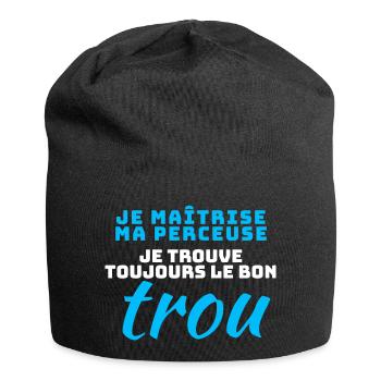 Drill Humor DIY Frech - Jersey-Beanie - Schwarz - Vorne