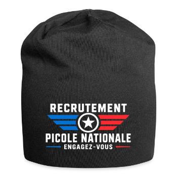 Fettgedrucktes nationales Rekrutierungsplakat - Jersey-Beanie - Schwarz - Vorne