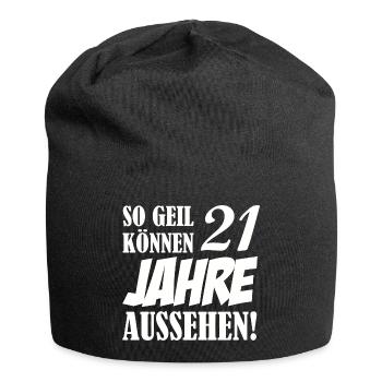 21_jahre_geil_01 - Jersey-Beanie - Schwarz - Vorne