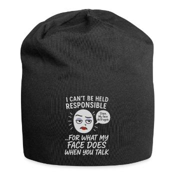 I Can't Be Held Responsible For What My Face Does - Jersey-Beanie - Schwarz - Vorne