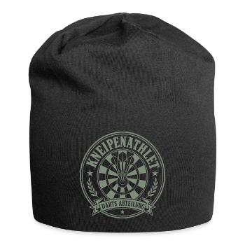 Darts Shirt Kneipenathlet, Hoodie, Mütze, Tasse  - Jersey-Beanie - Schwarz - Vorne