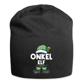 Onkel Elf Weihnachtself Weihnachtsoutfit Familie - Jersey-Beanie - Schwarz - Vorne