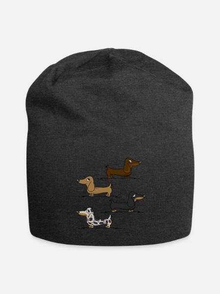 Dackeln - Jersey-Beanie - Anthrazit