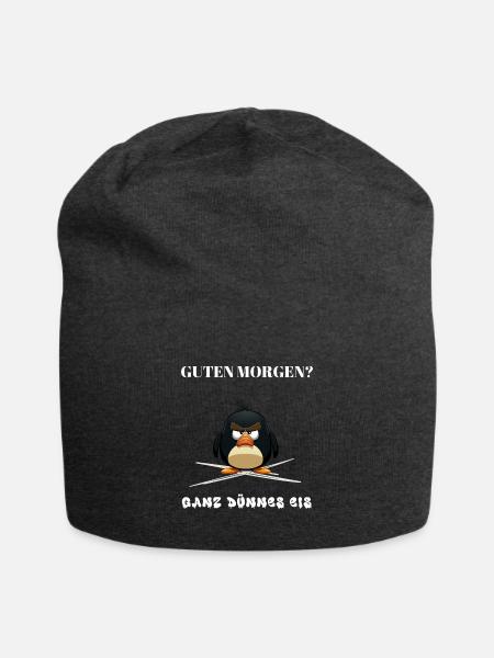 Guten Morgen - Ganz dünnes Eis - Spruch Lustig - Jersey-Beanie - Anthrazit