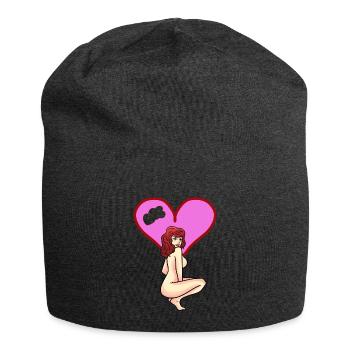 Sex Liebe Domina Stripperin Erotik nackte Frau - Jersey-Beanie - Anthrazit - Vorne