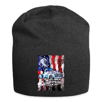 Vintage Truck im US-Flaggenlook - Jersey-Beanie - Anthrazit - Vorne