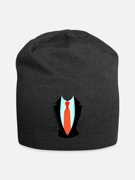 Fake Anzug Mit Krawatte Overall Kostüm - Jersey-Beanie - Anthrazit