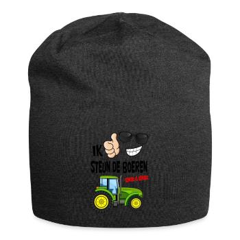 farmers protest with enough is enough for the farmers - Jersey Beanie - charcoal grey - Front