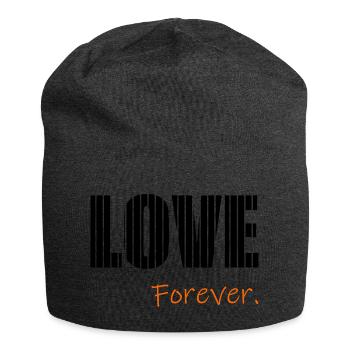 ICH LIEBE DICH. ICH LIEBE DICH. LIEBE. LIEBE. HERZ. - Jersey-Beanie - Anthrazit - Vorne