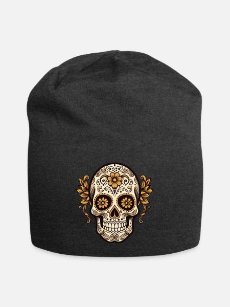 Calavera Sugar Skull - Jersey-Beanie - Anthrazit