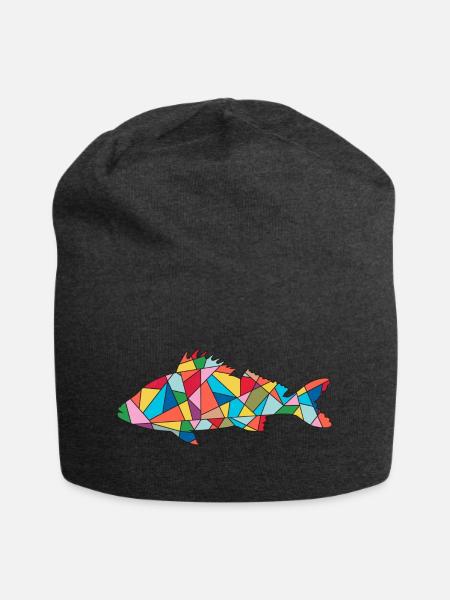 Barsch Angler Design Barschangeln Barsche Angeln - Jersey-Beanie - Anthrazit