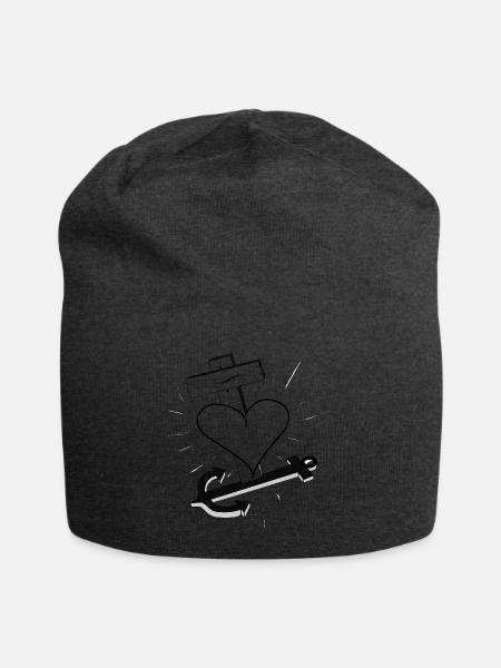 Glaube Hoffnung und Liebe - Jersey-Beanie - Anthrazit
