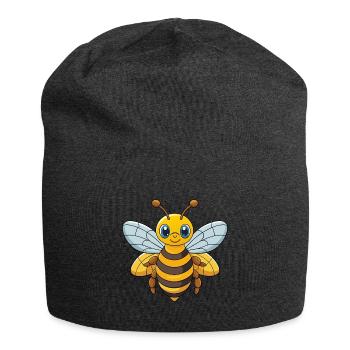 Biene Niedliche Maskottchen Zeichentrickfigur Kawaii - Jersey-Beanie - Anthrazit - Vorne