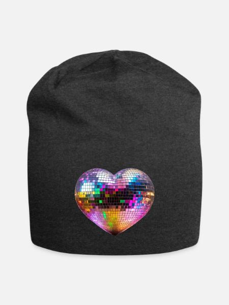 Club Disco Herz - Jersey-Beanie - Anthrazit