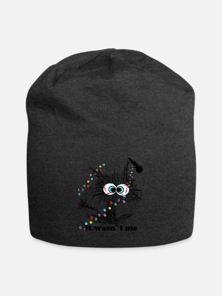 Lustige Augen und Weihnachtslichter Design - Jersey-Beanie - Anthrazit