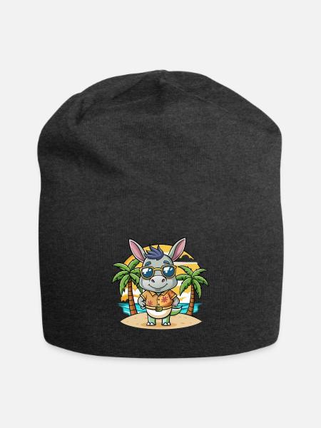 Esel Lustige Cartoon Sommer Strand Sonnenbrille - Jersey-Beanie - Anthrazit