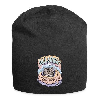 Allergic To Mornings - Jersey Beanie - charcoal grey - Front