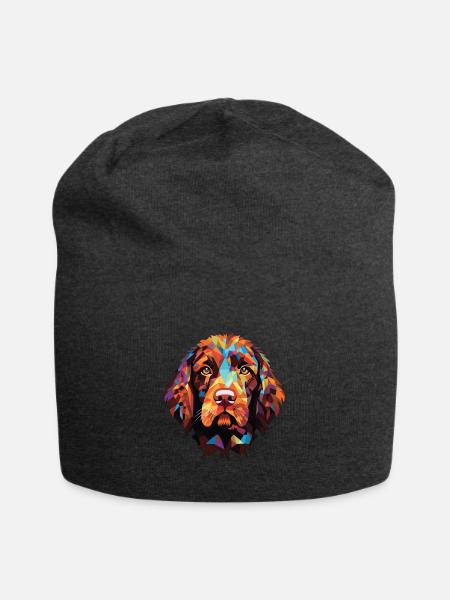 Pudelpointer Hunderasse Aquarell Illustration - Jersey-Beanie - Anthrazit
