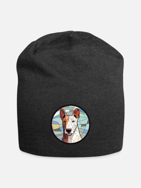 Bullterrier Hund Bunte Karikatur Ka - Jersey-Beanie - Anthrazit
