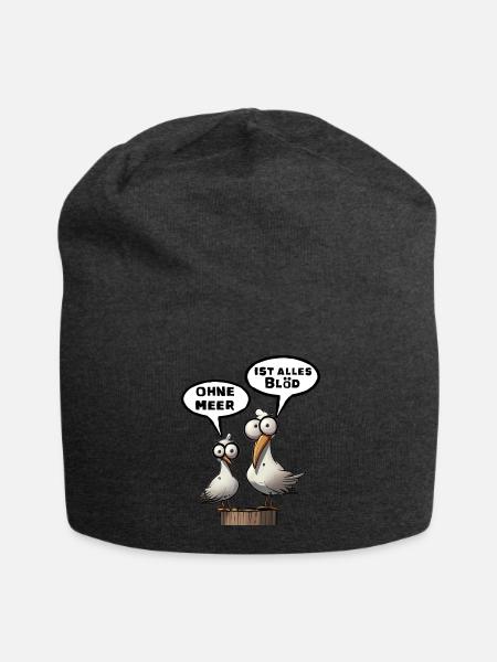 Meer Sprüche, Sprüche | T-Shirts | Möwe blöd - Jersey-Beanie - Anthrazit