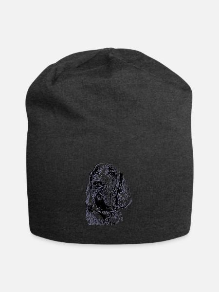 Neon-Linien Hundeporträt - Jersey-Beanie - Anthrazit