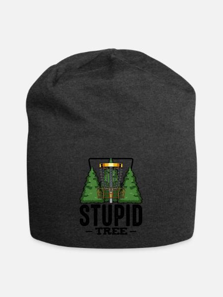 Stupid Tree Discgolf Spruch Frisbee Geschenk - Jersey-Beanie - Anthrazit
