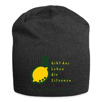 Tequila und Zitronen - Das Lebensmotto - Jersey-Beanie - Anthrazit - Vorne