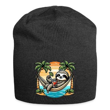 Sloth in hammock - Jersey Beanie - charcoal grey - Front