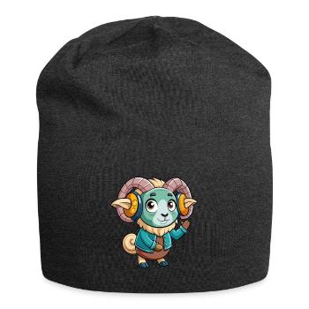 Ram Lustige Zeichentrickfigur Kopfhörer Musik - Jersey-Beanie - Anthrazit - Vorne