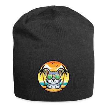 Australian Mist Cat Breed Cartoon Sunglasses Beach - Jersey Beanie - charcoal grey - Front