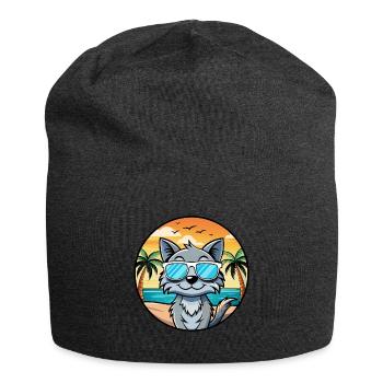 Australian Mist Cat Breed Cartoon Sunglasses Beach - Jersey Beanie - charcoal grey - Front