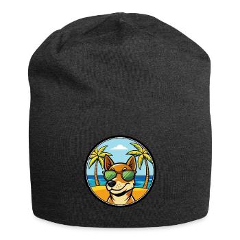 Serbischer dreifarbiger Laufhund Rasse Cartoon Strand - Jersey-Beanie - Anthrazit - Vorne