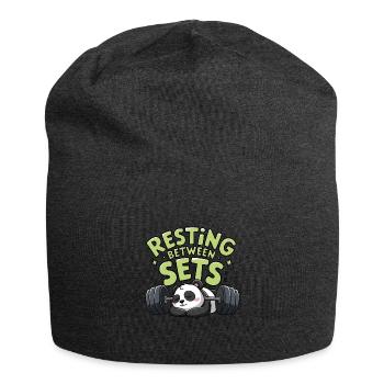 Resting Between Sets - Jersey Beanie - charcoal grey - Front