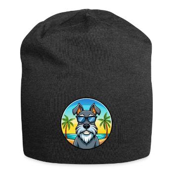 Standard Schnauzer Hunderasse Cartoon Sonnenbrille - Jersey-Beanie - Anthrazit - Vorne