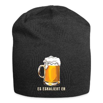 Es eskaliert eh - Party - Saufen - Spruch - Jersey-Beanie - Anthrazit - Vorne