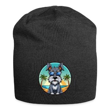 Standard Schnauzer Hunderasse Cartoon Sonnenbrille - Jersey-Beanie - Anthrazit - Vorne
