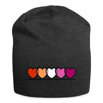 Cœurs lesbiennes lesbiennes - Bonnet en jersey - charbon - Devant