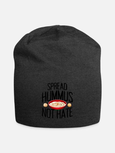 Spread Hummus Not Hate Vegan Geschenk Für Veganer - Jersey-Beanie - Anthrazit