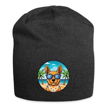Lancashire Heeler Chien Race Dessin Animé Lunettes De Soleil Plage - Bonnet en jersey - charbon - Devant