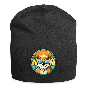 Moscow Watchdog Breed Cartoon Sunglasses Beach - Jersey Beanie - charcoal grey - Front