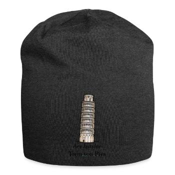 the cursive tower of Pisa - crooked versus italic - Jersey Beanie - charcoal grey - Front