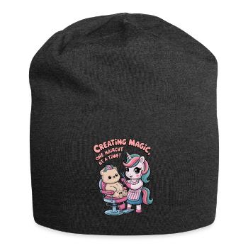 Creating Magic, One Haircut At A Time! - Jersey Beanie - charcoal grey - Front