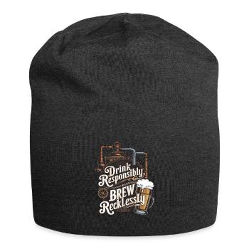 Drink Responsibly, Brew Recklessly - Jersey Beanie - charcoal grey - Front