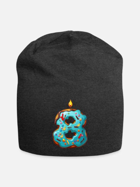 NUMMER 8 KUCHEN SWEET 8. GEBURTSTAG - Jersey-Beanie - Anthrazit