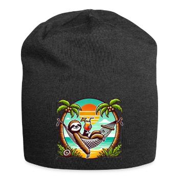 Sloth in the hammock - Jersey Beanie - charcoal grey - Front