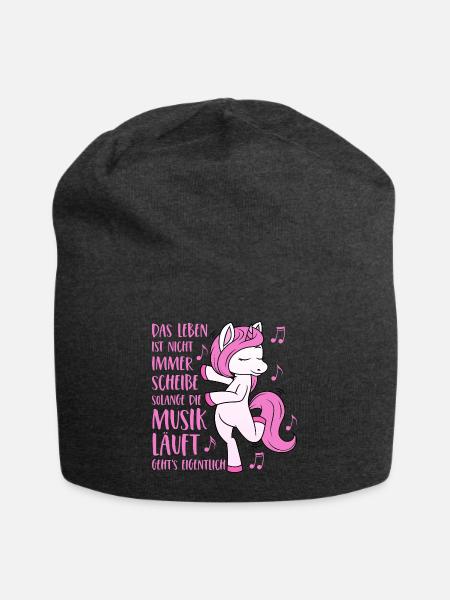 Musik Einhorn - Das Leben ist nicht immer Scheisse - Jersey-Beanie - Anthrazit