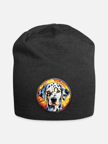Dalmatiner Hunderasse Aquarellglas - Jersey-Beanie - Anthrazit