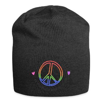lgbtq Pride 2023 Peace Heart - Jersey-Beanie - Anthrazit - Vorne
